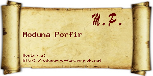 Moduna Porfir névjegykártya